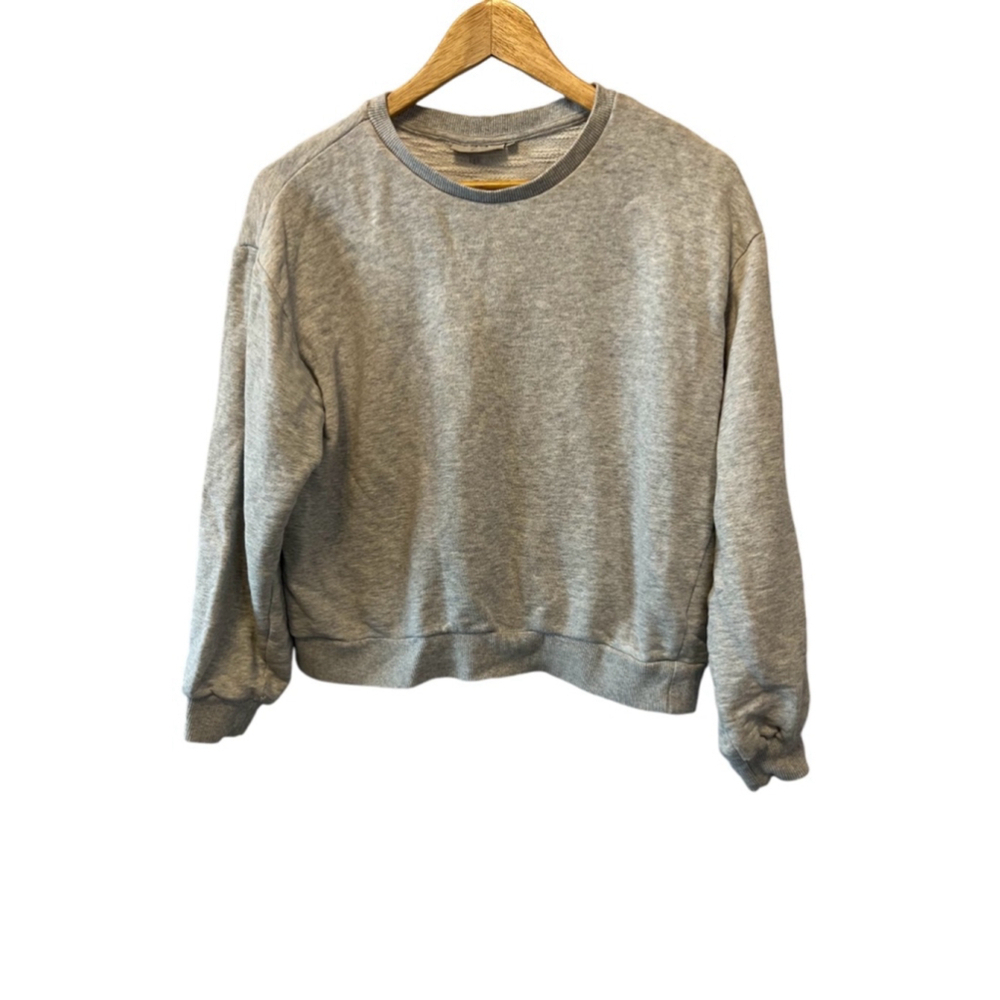 MINIMUM Grey Short Crew Neck Long Sleeve Casual Pullover Sweatshirt XS